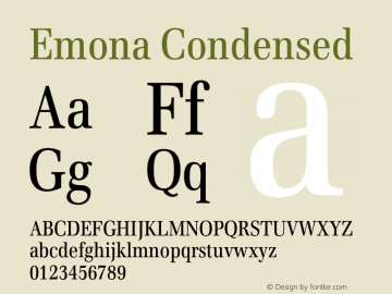 Emona Condensed Version 1.00图片样张