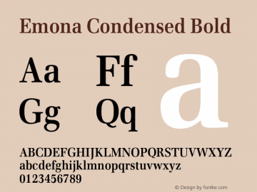 Emona Condensed Bold Version 1.00图片样张