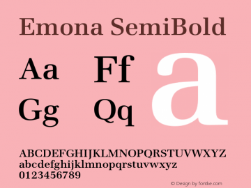 Emona SemiBold Version 1.00图片样张