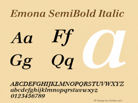 Emona SemiBold Italic Version 1.00图片样张