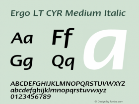 ErgoLTCYR-MediumItalic Version 1.000;PS 001.000;hotconv 1.0.38图片样张