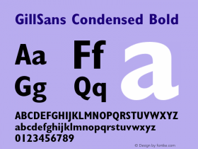 GillSans Condensed Bold OTF 1.0;PS 001.002;Core 1.0.22图片样张