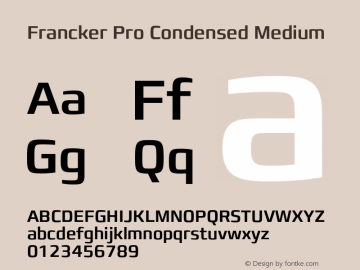 FranckerPro-CondensedMedium Version 1.01图片样张
