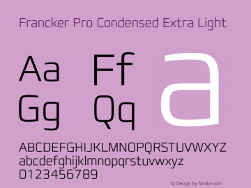 FranckerPro-CondensedXLight Version 1.01图片样张