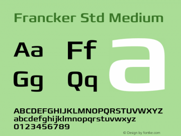 FranckerStd-Medium Version 1.00图片样张