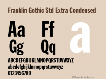 Franklin Gothic Std Extra Condensed Version 2.00 Build 1000图片样张