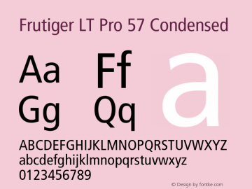 Frutiger LT Pro 57 Condensed Version 1.02图片样张