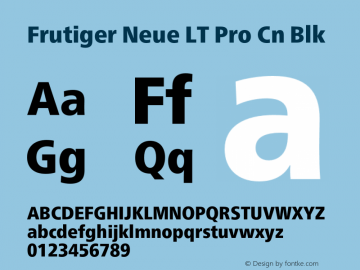 Frutiger Neue LT Pro Cn Blk Version 2.300图片样张