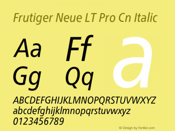 Frutiger Neue LT Pro Cn It Version 2.300图片样张