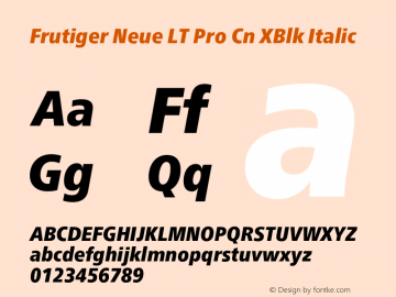 Frutiger Neue LT Pro Cn XBlk It Version 2.300图片样张