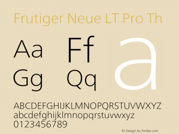 Frutiger Neue LT Pro Th Version 2.200图片样张