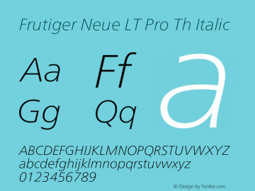 Frutiger Neue LT Pro Th It Version 2.200图片样张