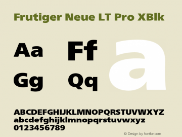 Frutiger Neue LT Pro XBlk Version 2.200图片样张