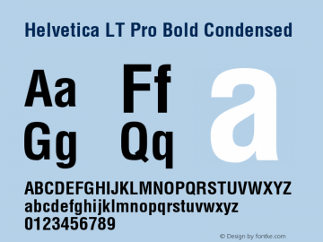 Helvetica LT Pro Condensed Bold Version 1.00 Build 1000图片样张