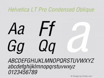 HelveticaLTPro-CondensedObl Version 2.000 Build 1000图片样张