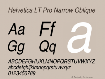 HelveticaLTPro-NarrowObl Version 2.000 Build 1000图片样张