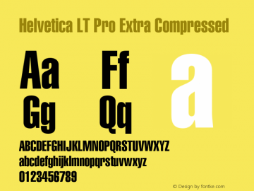 HelveticaLTPro-XCompressed Version 2.000 Build 1000图片样张