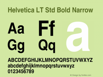 HelveticaLTStd-BdNarrow Version 1.000 Build 1000图片样张