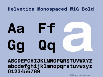 HelveticaMonospacedW1G-Bd Version 1.00图片样张