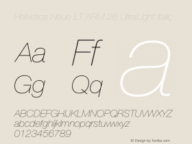 Helvetica Neue LT ARM 26 UltLt It Version 1.00图片样张