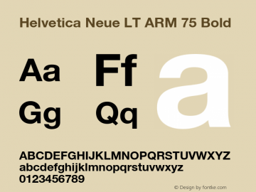 Helvetica Neue LT ARM 75 Bd Version 1.00图片样张