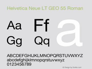 Helvetica Neue LT GEO 55 Roman Version 1.00图片样张