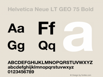 Helvetica Neue LT GEO 75 Bold Version 1.00图片样张