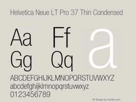 HelveticaNeueLT Pro 37 ThCn Version 3.000 Build 1000图片样张