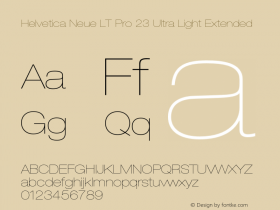 HelveticaNeueLTPro-UltLtEx Version 2.000 Build 1000图片样张