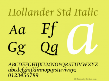 HollanderStd-Italic Version 1.00图片样张