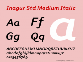 InagurStd-MediumItalic Version 1.00图片样张