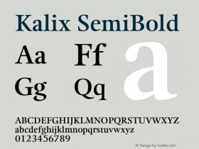 Kalix SemiBold Version 1.00图片样张