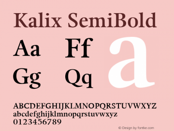 Kalix SemiBold Version 1.00图片样张