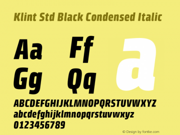 KlintStd-BlackCondItalic Version 1.00图片样张