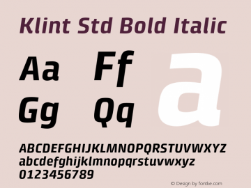 KlintStd-BoldItalic Version 1.00图片样张