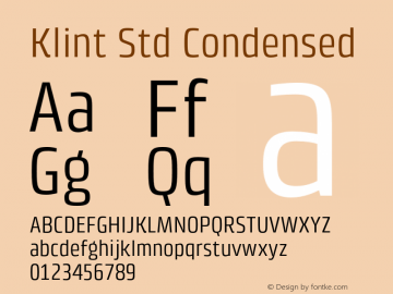 KlintStd-Condensed Version 1.00图片样张