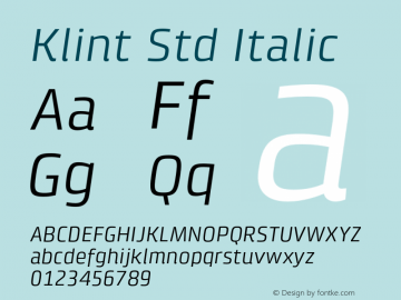 KlintStd-Italic Version 1.00图片样张