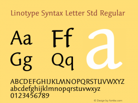 LinotypeSyntaxLttrStd-Rg Version 1.00图片样张