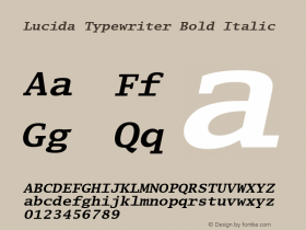 Lucida Typewriter Bold Italic OTF 1.0;PS 001.000;Core 1.0.22 Font Sample