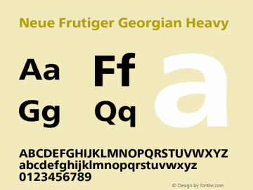 Neue Frutiger Georgian Heavy Version 1.00, build 7, s3图片样张