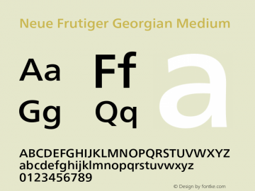 Neue Frutiger Georgian Medium Version 1.00, build 7, s3图片样张