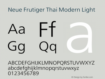 Neue Frutiger Thai Modern Light Version 1.10, build 21, s3图片样张