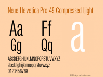 Neue Helvetica Pro 49 Cm Light Version 1.000图片样张