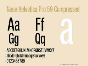 Neue Helvetica Pro 59 Comp Version 1.000图片样张