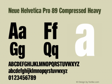 Neue Helvetica Pro 89 Cm Heavy Version 1.1, build 2, pfc617图片样张