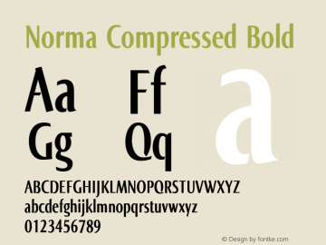 Norma Compressed Bold Version 2.00, build 3, s3图片样张