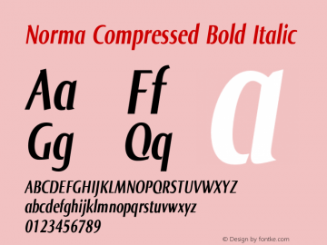 Norma Compressed Bold Italic Version 2.00, build 3, s3图片样张