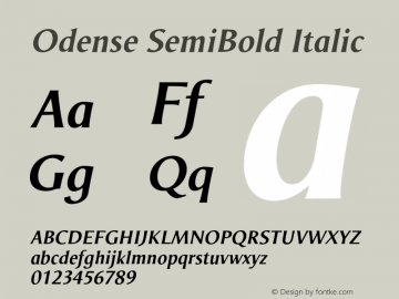 Odense SemiBold Italic Version 1.00图片样张