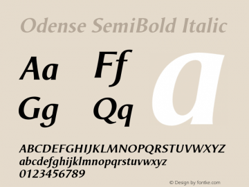 Odense SemiBold Italic Version 1.00图片样张