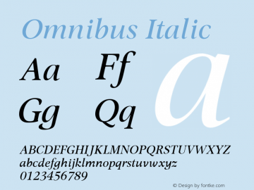 Omnibus Italic Version 1.10图片样张